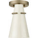 Reeva 1 Light 7 inch Modern Brass Semi-Flush Ceiling Light
